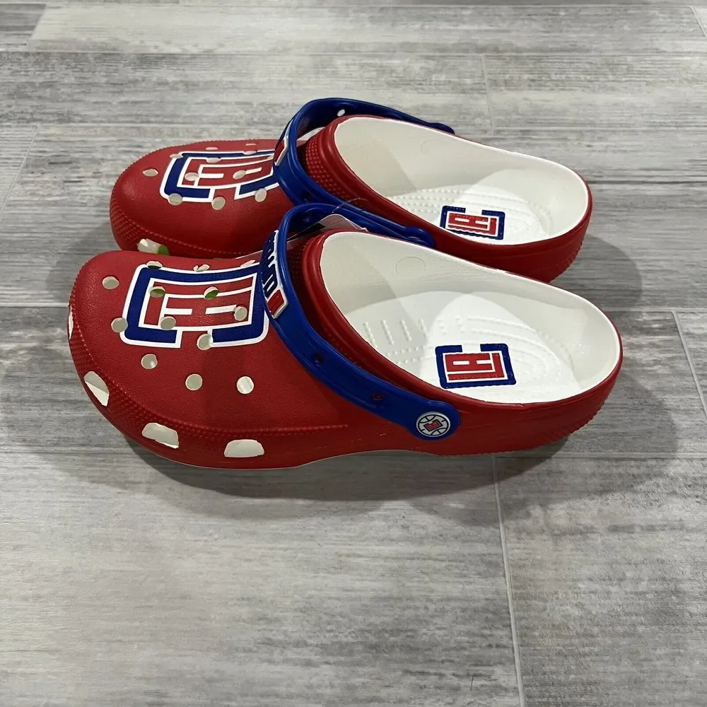 Crocs Men's Los Angeles Clippers NBA Classic Slip On Clogs Red Logo Size M10 W12